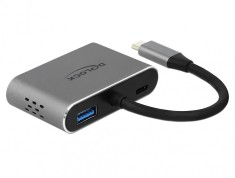 Adaptor USB-C la HDMI, VGA, 1 x USB 3.0, 1 x USB-C PD, Delock 64074 foto