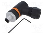 Conector M12 5 pini tata unghi 90&deg; IP67 pe cablu LAPP