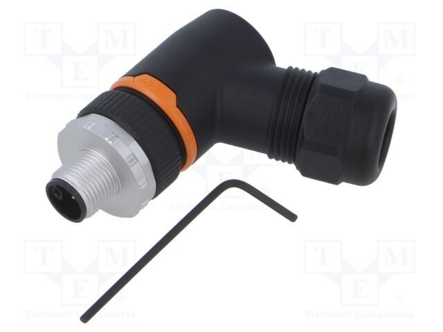 Conector M12 5 pini tata unghi 90&deg; IP67 pe cablu LAPP