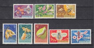 ROMANIA 1963 LP 574 SERICICULTURA SI APICULTURA SERIE MNH foto