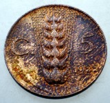 2.199 ITALIA VITTORIO EMANUELE III 5 CENTESIMI 1922 R XF, Europa, Bronz