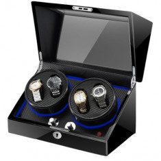 Cutie intors ceasuri automatice iUni, Watch Winder 4 Negru-Carbon