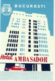 A4404N Etichetă Hotel Ambasador, ONT Carpați Rom&acirc;nia, perioada comunistă