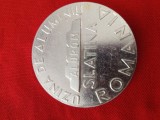 medalie rara aluminiu , Uzina de Aluminiu -ALUROM SLATINA , Diametru 50 mm .De colectie