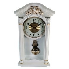 Ceas de perete cu pendula si gong Alb / Negru 5626