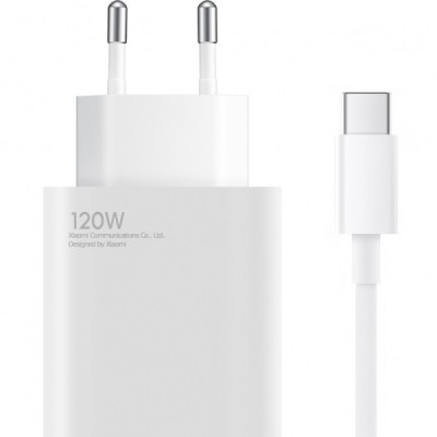 Incarcator Retea Cu Cablu USB-C Xiaomi, 120W, 6A, 1 x USB-A, Alb BHR9462EU foto