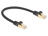 Patch cord S/FTP Cat 6a RJ45, 0,25m, dublu ecranat, negru