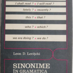 Sinonime in gramatica limbii engleze – Leon D. Levitchi