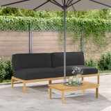 vidaXL Set de canapea Negru 240 x 80 x 69 cm Lemn Solid de Acacia 3418230