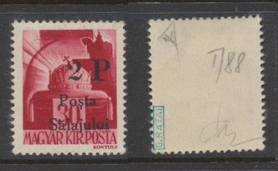 1945 ROMANIA Posta Salajului timbru local 2P/ 30f coroana MNH expertizat Ratai foto