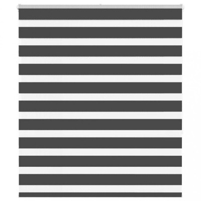 Jaluzea tip zebra neagră lățime țesătură 125,9 cm poliester foto