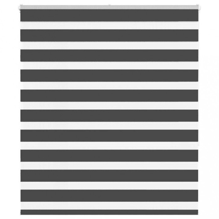 Jaluzea tip zebra neagră lățime țesătură 125,9 cm poliester