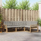 vidaXL Set de canapele de exterior cu pernă 4 pcs Alb și gri deschis 3388637
