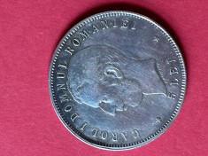Monedă 5 lei Ag 1906 (jubiliară 40 ani de domnie), CAROL I DOMN/REGE