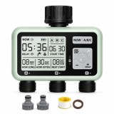 Cumpara ieftin Programator Irigare 3 Iesiri, Ecran LCD, Programe Udare, Rain Delay, Blocare, Automat/Manual, IPX5, Accesorii, Verde/Negru