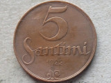 LETONIA-5 SANTIMI 1922, Europa, Bronz