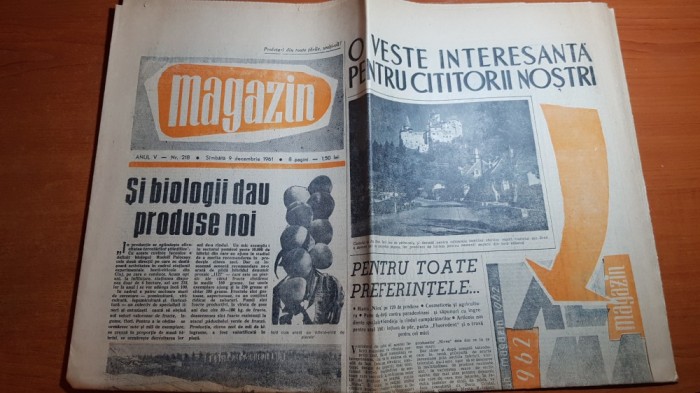 magazin 9 decembrie 1961-art. si foto castelul bran,orasul predeal,jud. cluj