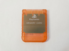 Card memorie Sony Playstation 1 PS1 Ps One 1 Mb - original - portocaliu clear foto