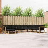 vidaXL Set de canapele de exterior cu pernă 8 pcs Alb și negru 3388962