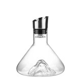 Set decantor, design Munte In Varful Lumii, 1500 ml, sticla premium, accesorii incluse bile de curatare, dop din otel inoxidabil si filtru