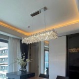 Candelabru din cristal auriu RZ-2 78x28 cm, 10xE14, inaltime reglabila