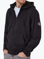 Hanorac barbati Badge din bumbac cu fermoar si croiala Regular fit, Negru, XL
