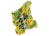 Conector &Icirc;mbinare Șine 0,2-4mm&sup2; 1 Pista 2 Borne Galben-Verde, TE Connectivity