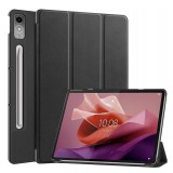 Husa tableta pentru lenovo tab p12 - microfibra, auto sleep/wake, protectie antisoc, black