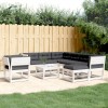 Gossi set mobilier gradina cu perne, 8 piese, alb, lemn masiv de pin