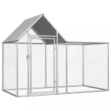 VidaXL Coteț pentru păsări, 2 x 1 x 1,5 m, oțel galvanizat