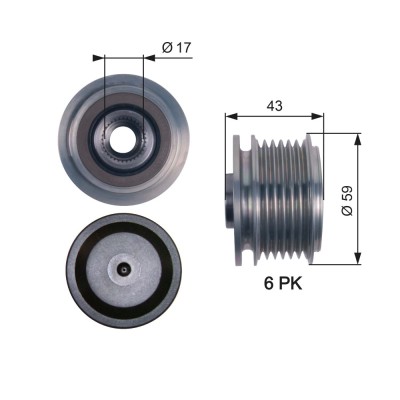 GATES OAP7112 DriveAlign&amp;reg; Sistem roata libera, generator foto