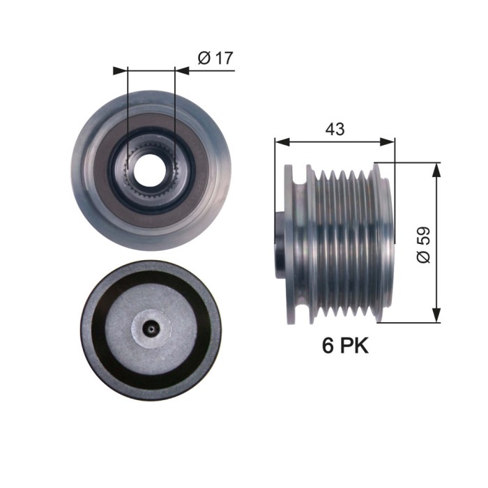 GATES OAP7112 DriveAlign&reg; Sistem roata libera, generator