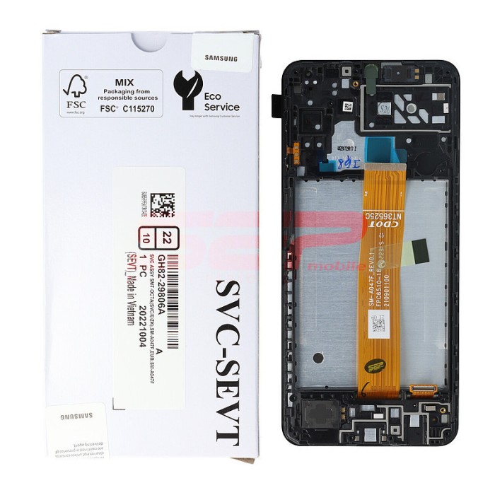 LCD+Touchscreen cu Rama Samsung Galaxy A04s / A047 BLACK Original Service Pack