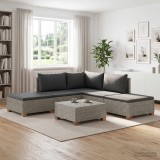 Cumpara ieftin 6 buc. Set de lounge din ratan cu perne GENDT Ratan Natural