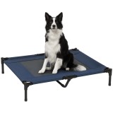 PawHut Pat pe picioare pat pentru c&acirc;ini pisici pat de tabără pat ridicat animale material textil Oxford textilenă micro-perforată oțel | Aosom Romania