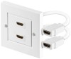 Priza Perete 2x HDMI Goobay, Ecranata, Alba, Contacte Aurite, HDCP, 3D, Canal Ethernet, Montaj Cablu