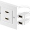Priza de perete 2x HDMI ecranat alb Goobay