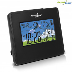 Statie Meteo Wireless cu Ceas Digital, Afisaj Umiditate, Temperatura, Data, Culoare Negru foto