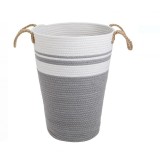 Cos de rufe cu sfoara din bumbac si manere, 30 x 45 cm &ndash; 28L, practic si elegant