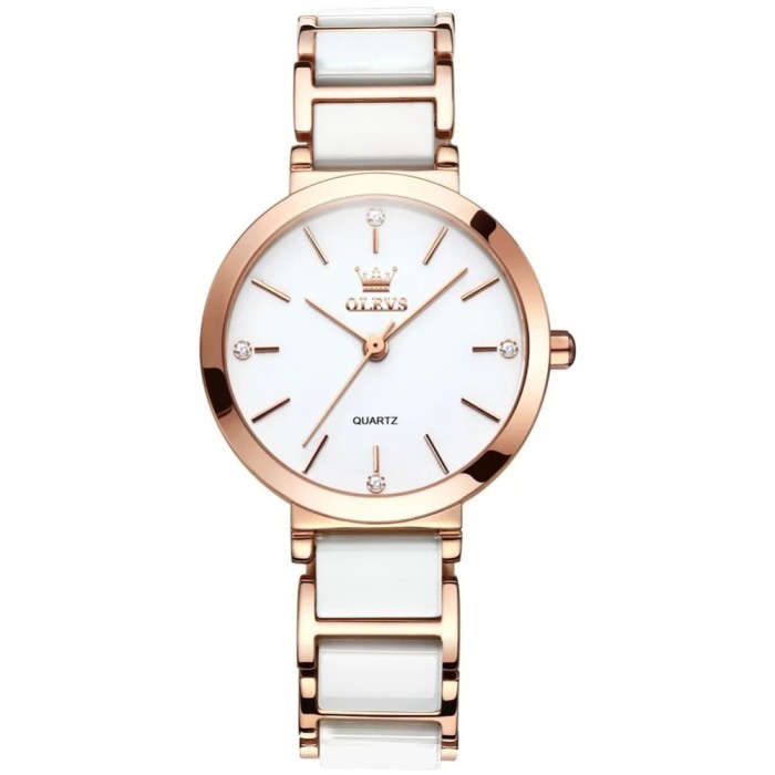 Ceas de dama Olevs Mecanism Quartz Japonia Casual Fashion Elegant Alb