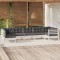 Gossi set mobilier de gradina cu perne, 7 piese, alb, lemn de pin