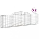 Cumpara ieftin Cosuri gabion arcuite 2 buc., 300x30x80/100 cm, fier galvanizat