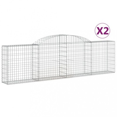 Cosuri gabion arcuite 2 buc., 300x30x80/100 cm, fier galvanizat foto