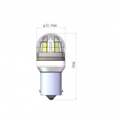 Bec 2 faze BAY15D T.V. P21/5W 15SMD 2835 12V CANBUS nonpolar 320 lumen Lumina alba Cod: SPT15-1157-W Automotive TrustedCars