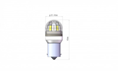 Bec 2 faze BAY15D T.V. P21/5W 15SMD 2835 12V CANBUS nonpolar 320 lumen Lumina alba Cod: SPT15-1157-W Automotive TrustedCars foto