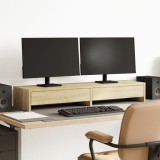 VidaXL Suport monitor cu sertare, stejar sonoma, 100x27x15 cm, lemn