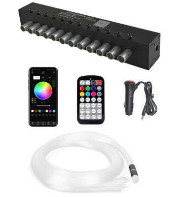 Kit Fibra Optica plafon instelat RGB 9W 12 canale, 120 fire la 3M - STAR4 foto