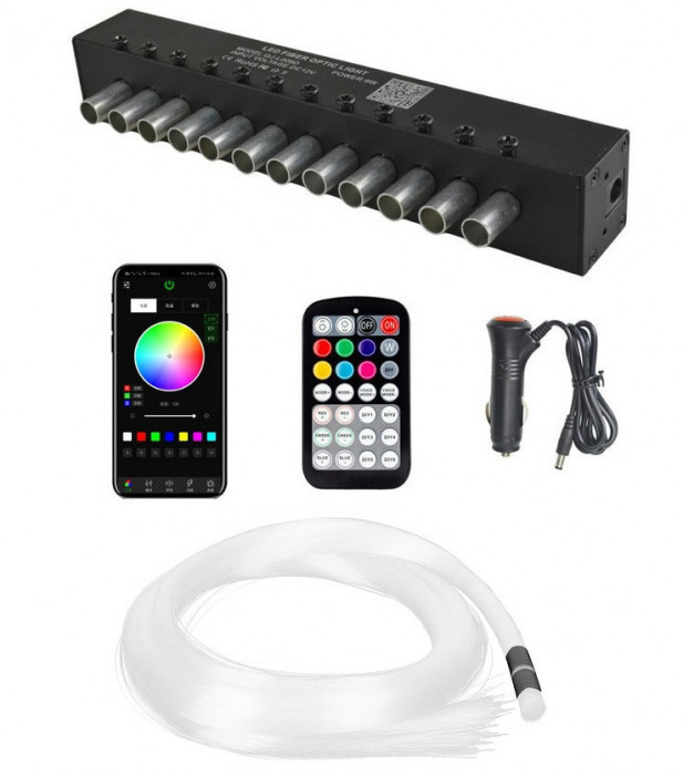 Kit Fibra Optica plafon instelat RGB 9W 12 canale, 120 fire la 2M - STAR3