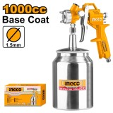 Pistol de vopsit cu aer vas metal jos 1000 ml - Ingco ASG3101