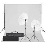 VidaXL Kit studio foto cu set de lumină și fundal